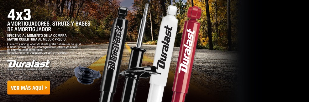4x3 AMORTIGUADORES, STRUTS Y BASES DE AMORTIGUADOR. EFECTIVO AL MOMENTO DE LA COMPRA MAYOR COBERTURA AL MEJOR PRECIO.